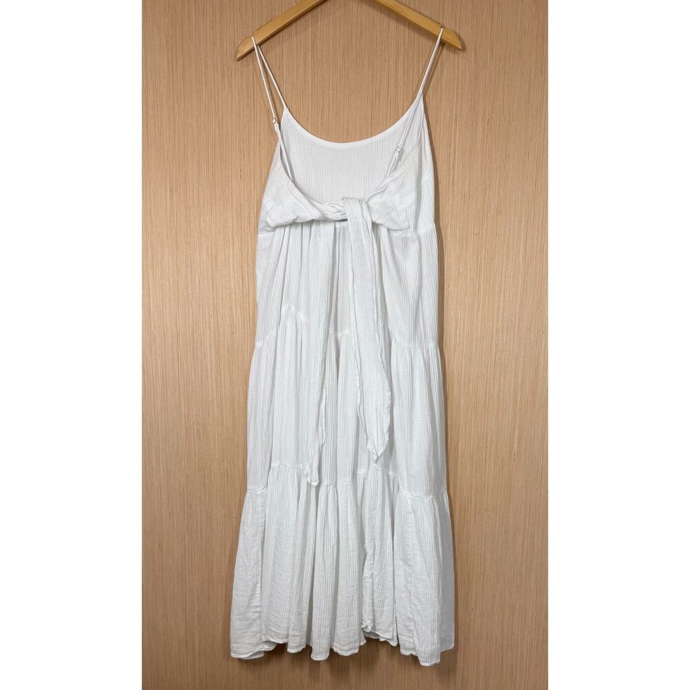 J Crew Bow Back Tiered Maxi Dress In Soft Gauze Womens Size Large White - Picture 5 of 15
